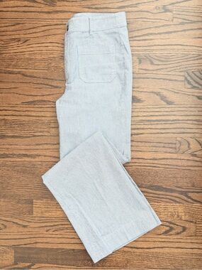 J. Crew Factory Light Blue and White Stripe Lizzie wide-leg pant - size 29